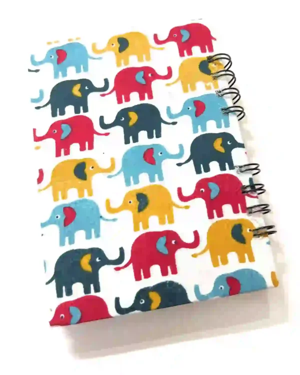 Handmade Block print Journal with Spiral Binding 7x5 inches