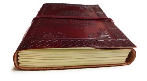 7"× 5" Peacock Handmade Embossed Leather Journal