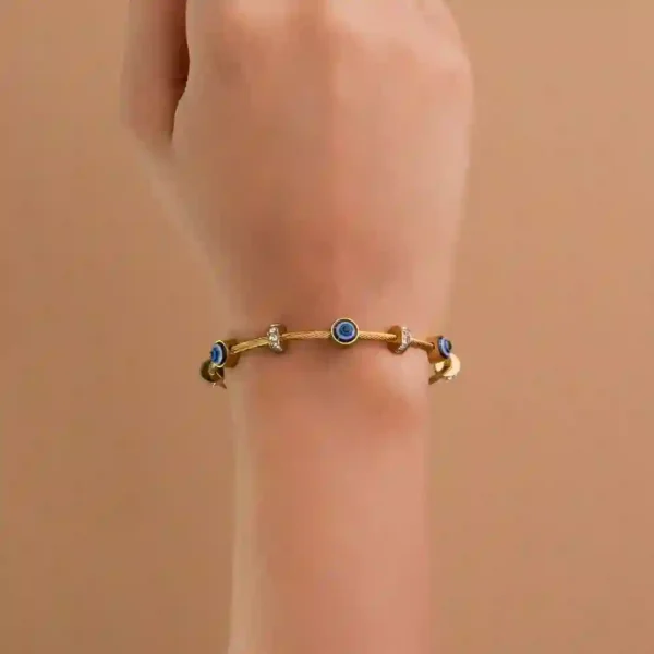 Evil Eye Anti Tarnish Water Proof Stainless steel bracelet for men and women