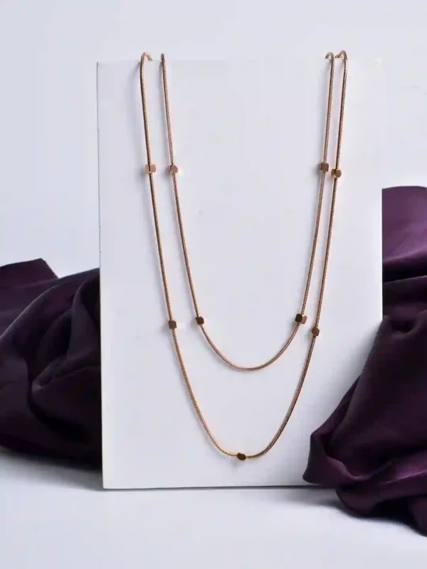 Duo Delight Chain Rose Gold Anti Tarnish necklace