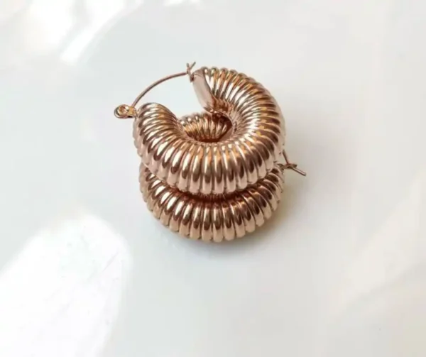 Rose Gold Croissant Hoop Earrings