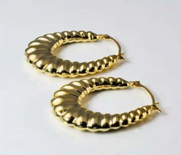 Croissant Anti Tarnish Gold  Small Hoop Earrings