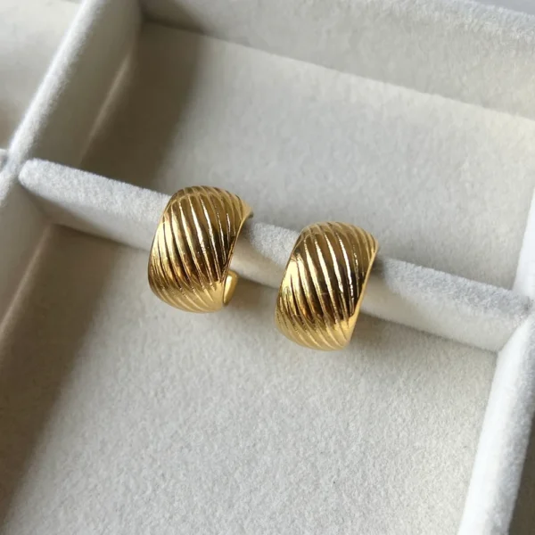Gold Round Shape anti tarnish small Hoop Earrings
