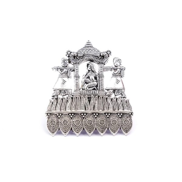 Silver Lookalike Brass Oxidized Boho Ring – Adjustable  statement ring