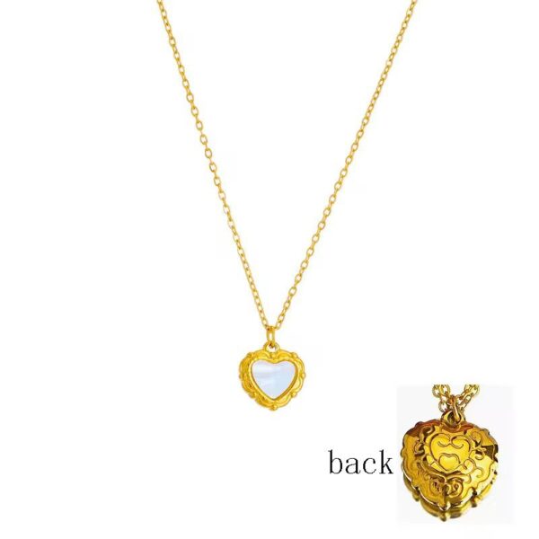 Gold heart mother of pearl necklace
