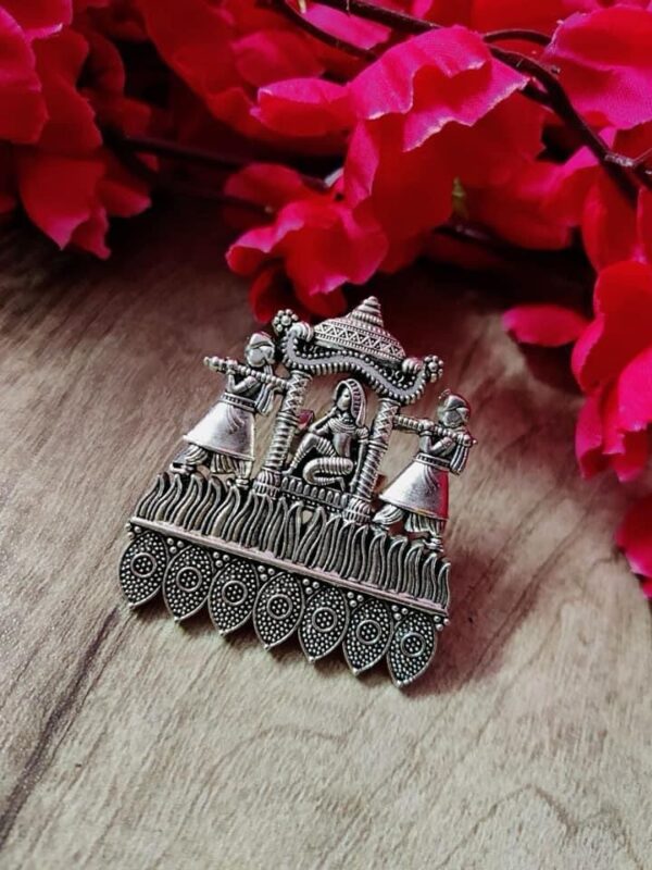 Silver Lookalike Brass Oxidized Boho Ring – Adjustable  statement ring