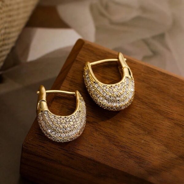 Oval Shape Chunky anti tarnish Hoop Earrings