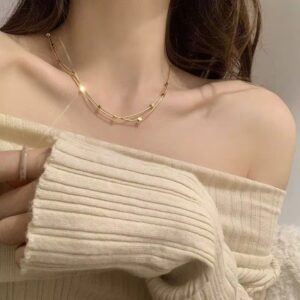 Duo Delight Chain 18K Gold Anti Tarnish necklace