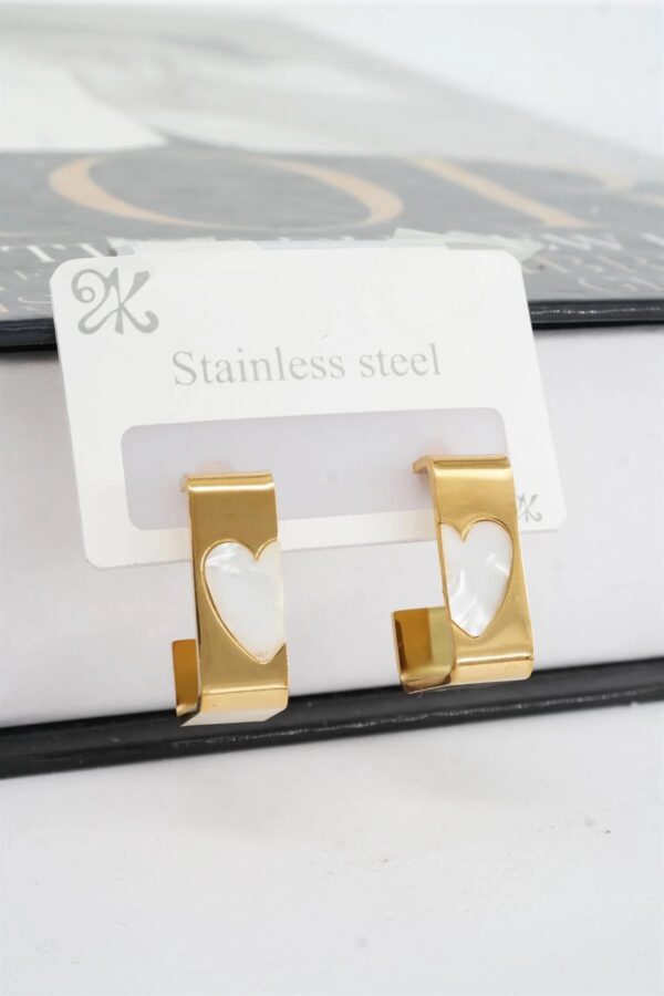 Square Shape anti tarnish Heart Earrings