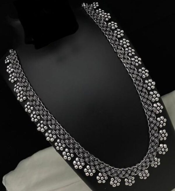 German Silver long Oxidised Necklace