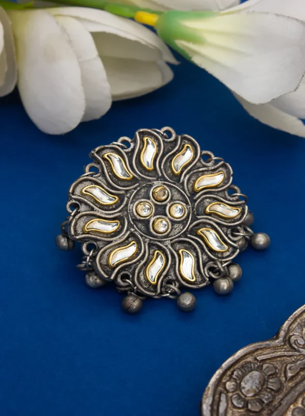 Dual Tone Oxidised bollywood inspired adjustable ring