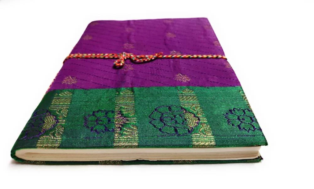 Handmade Sari Journal - Fabric Journal - Handbound Notebook or Diary