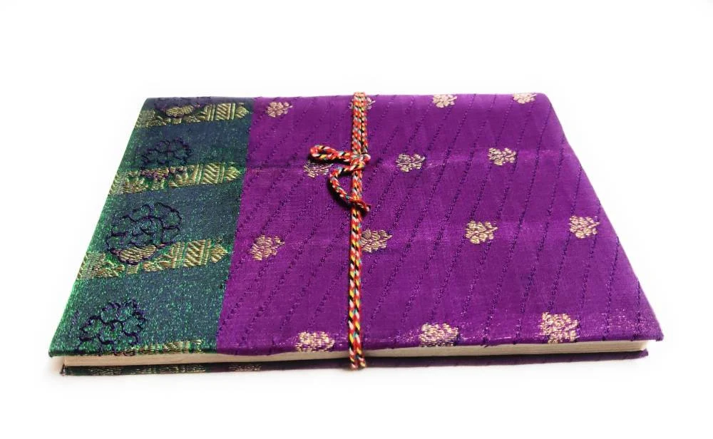 Handmade Sari Journal - Fabric Journal - Handbound Notebook or Diary