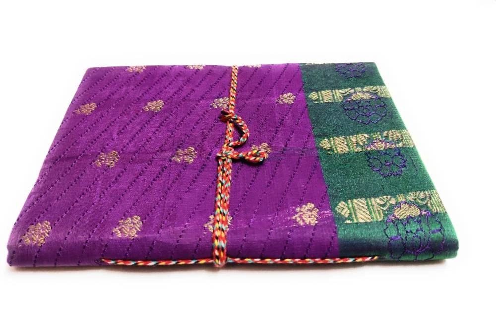 Handmade Sari Journal - Fabric Journal - Handbound Notebook or Diary