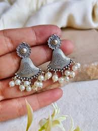 Everyday silver lookalike stud earrings