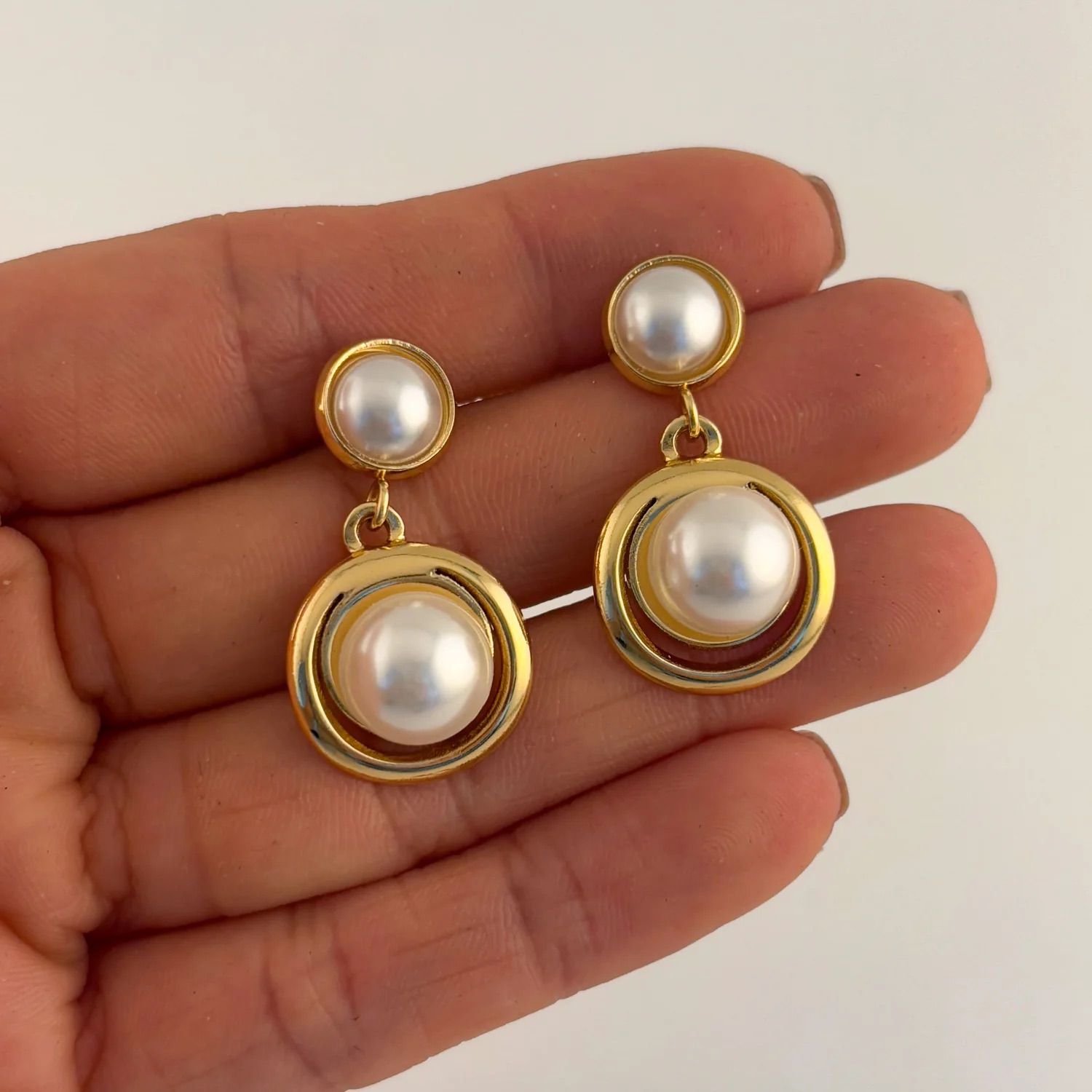 Elegantly crafted small drop Pearl earrings