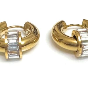 Chunky gold-plated huggie hoop earrings
